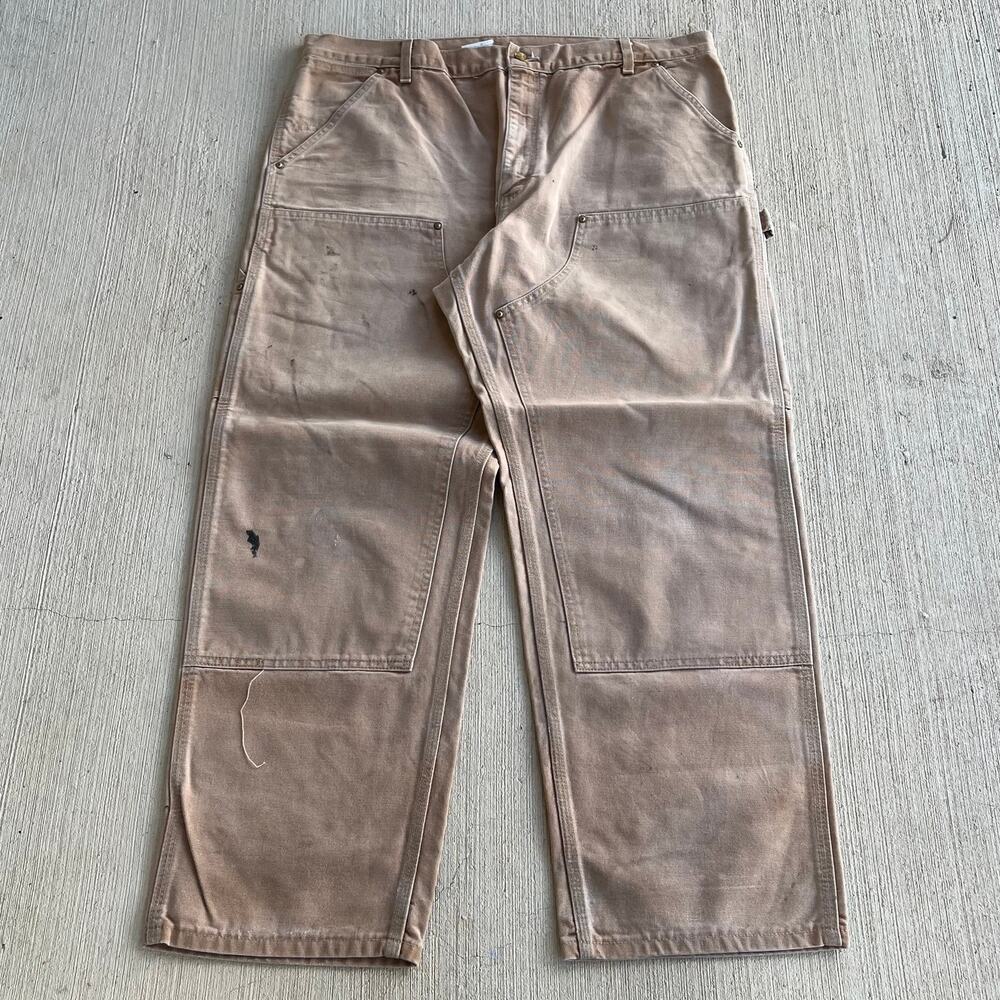 Carhartt B01 BRN faded brown double knee work wear carpenter pants